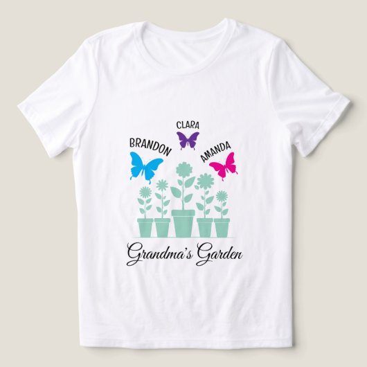 Eenvoudige Kleurrijke Vlinders Kleinkinderen Oma Tri-Blend Shirt (Design voorkant)