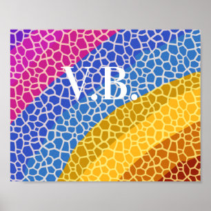 Eenvoudige kleurrijke voeg uw tekst naam afbeeldin poster