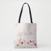 Eenvoudige kleurrijke Wildbloemen en Vlinders Yoga Tote Bag (Voorkant)