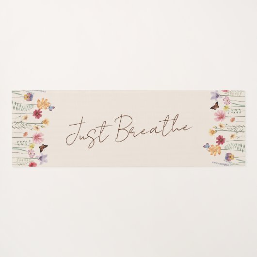 Eenvoudige Kleurrijke Wildbloemen en Vlinders Yogamat (Achterkant (horizontaal))