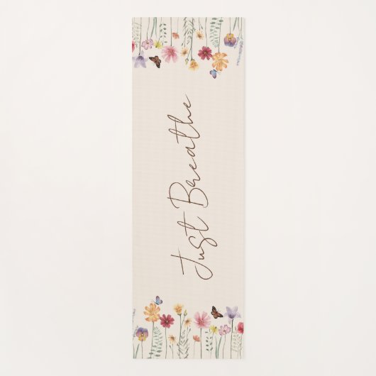 Eenvoudige Kleurrijke Wildbloemen en Vlinders Yogamat (Voorkant)