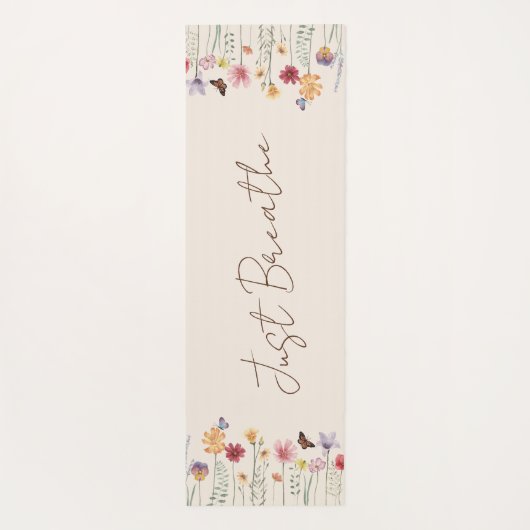 Eenvoudige Kleurrijke Wildbloemen en Vlinders Yogamat (Achterkant)