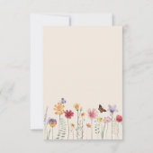 Eenvoudige kleurrijke wilde bloem liefde en Bedank Bedankkaart (Achterkant)