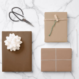 Eenvoudige Kobicha Taupe Latte Bruine Tinten 3 Tin Inpakpapier Vel