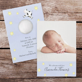 Eenvoudige Koe van de Waterverf van de Baby over d Aankondiging