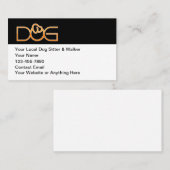 Eenvoudige koele hond lopen zitten visitekaartje (Voorkant / Achterkant)