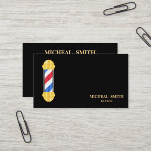 Eenvoudige Koele Retro Vintage Kapper Monogram Sch Visitekaartje