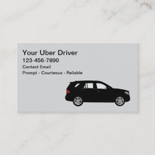 Eenvoudige koele Uber-chauffeur SUV-visitekaartjes Visitekaartje