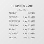 Eenvoudige koeling van vensters in winkeluren raamsticker (Vel)