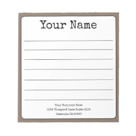 Eenvoudige koffie bruine retro voeg uw naam toe in notitieblok