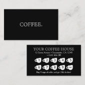 Eenvoudige koffie in zwart-wit klantenkaartje (Voorkant / Achterkant)