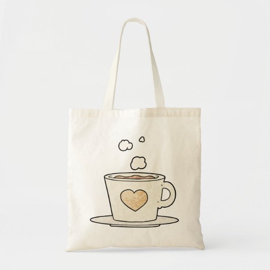 Eenvoudige koffiebeker in de vorm van Canvas tasse Tote Bag (Voorkant)