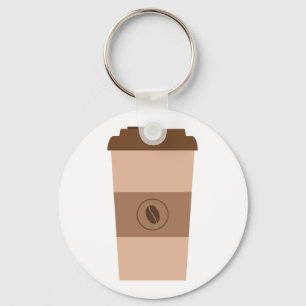 Eenvoudige koffieboonbeker sleutelhanger