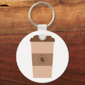 Eenvoudige koffieboonbeker sleutelhanger (Voorkant)
