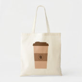 Eenvoudige koffieboonbeker tote bag (Voorkant)