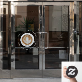 Eenvoudige koffiekop koffiezaak Openingsuur Raamsticker