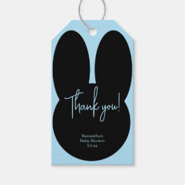 Eenvoudige konijn babyshower bedankt cadeaulabel