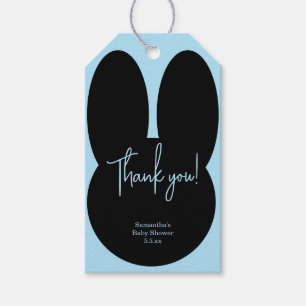 Eenvoudige konijn babyshower bedankt cadeaulabel