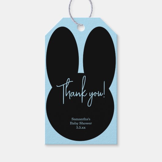 Eenvoudige konijn babyshower bedankt cadeaulabel (Voorkant)