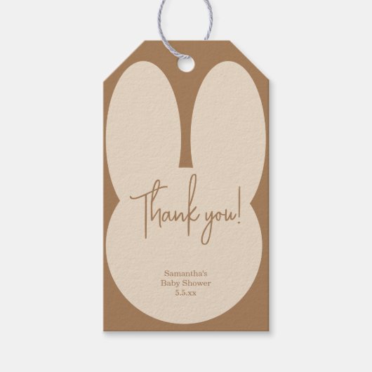 Eenvoudige konijn babyshower bedankt cadeaulabel (Voorkant)