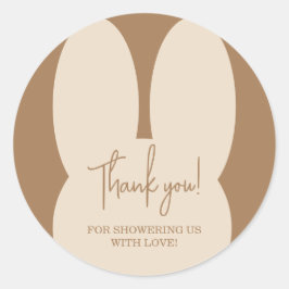 Eenvoudige konijn babyshower bedankt ronde sticker