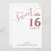 Eenvoudige kool roos goudtiara, zoet 16 kaart (Voorkant / Achterkant)