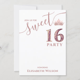 Eenvoudige kool roos goudtiara, zoet 16 kaart