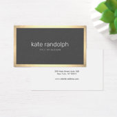 Eenvoudige Koolsteengrijs Moderne Goudgrens Visitekaartje (Bureau)