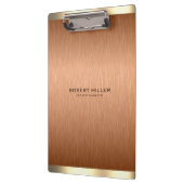 Eenvoudige koper-bruine en gouden metallic textuur klembord (Links)