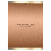 Eenvoudige koper-bruine en gouden metallic textuur klembord (Achterkant)