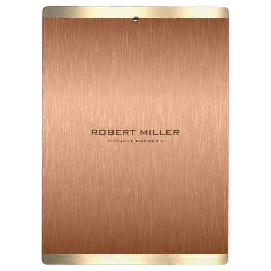 Eenvoudige koper-bruine en gouden metallic textuur klembord (Achterkant)