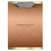 Eenvoudige koper-bruine en gouden metallic textuur klembord (Voorkant)
