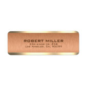 Eenvoudige koper-bruine metalen textuur gouden ran etiket (Voorkant)