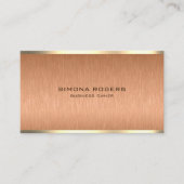 Eenvoudige, koperbruine en gouden metallic textuur visitekaartje (Voorkant)