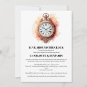 Eenvoudige Koppel Bruidsfeest rond de Klok Kaart (Voorkant)