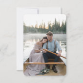 Eenvoudige koppel foto bruiloft bruidsfeest bedankkaart (Achterkant)