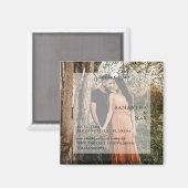 Eenvoudige koppel foto moderne bewaar de datum vie magneet (Voorkant / Achterkant)