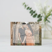 Eenvoudige koppeling Foto Modern Sparen de Datum Briefkaart (Staand voorkant)