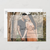 Eenvoudige koppeling Foto Modern Sparen de Datum Briefkaart (Voorkant / Achterkant)