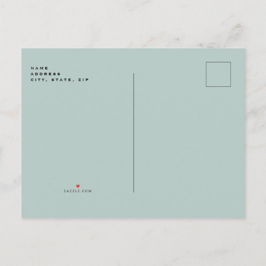 Eenvoudige koppeling foto Seafoam Save the Date Uitnodiging Briefkaart (Achterkant)