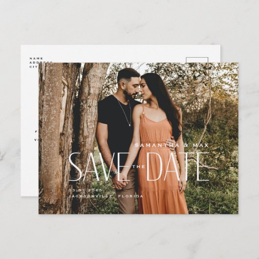 Eenvoudige koppeling van foto's opslaan Datum Aankondigingskaart (Voorkant / Achterkant)