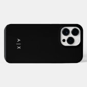 Eenvoudige koppelnaam gemonogrammeerd iPhone hoesje (Achterkant horizontaal)