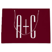 Eenvoudige Koppels Initialen | Wit & Burgundy Groot Cadeauzakje (Voorkant)