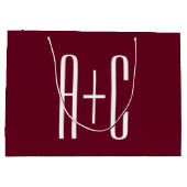 Eenvoudige Koppels Initialen | Wit & Burgundy Groot Cadeauzakje (Achterkant)