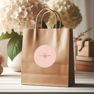 Eenvoudige Koraal Aquarel Bloem Oefendiner  Ronde Sticker