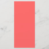 Eenvoudige koraal roze bloemenbruiloft menu (Achterkant)