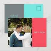 Eenvoudige Koraal & Teal STD-ansichtkaart Aankondigingskaart (Voorkant / Achterkant)