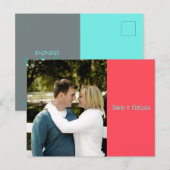 Eenvoudige Koraal & Teal STD Postcard Aankondigingskaart (Voorkant / Achterkant)