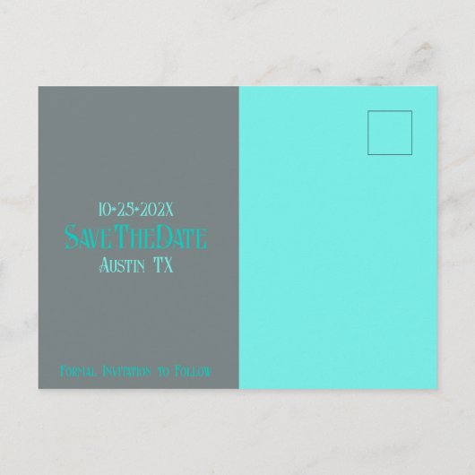 Eenvoudige Koraal & Teal STD Postcard Aankondigingskaart (Achterkant)