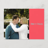 Eenvoudige Koraal & Teal STD Postcard Aankondigingskaart (Voorkant)